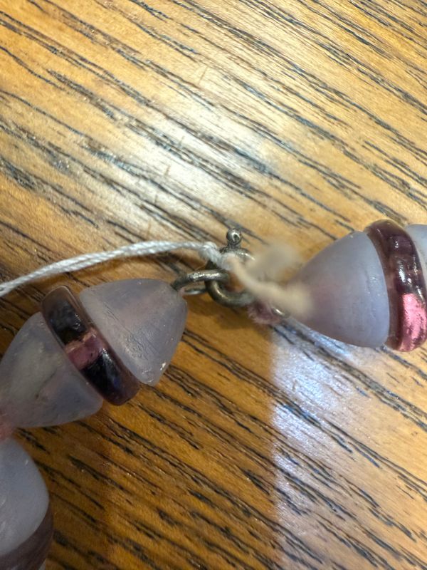 Art Deco Period Amethyst Glass Choker necklace Hand Knotted