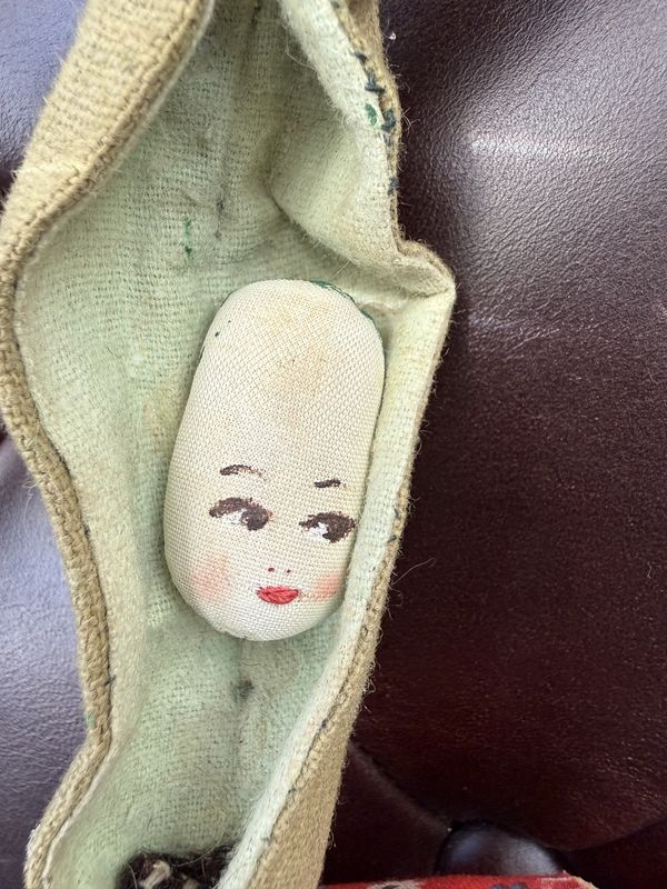 Anthropomorphic Pea Head Doll Vintage Italian