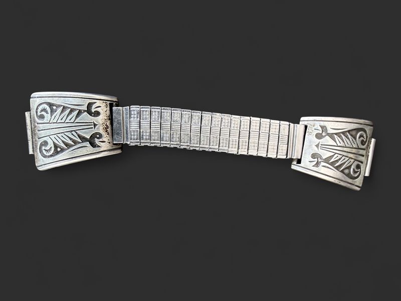 Sterling Watch Band with Stainless Stretch Band