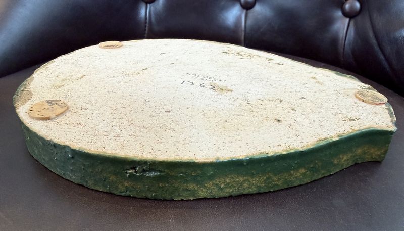 Dante Baldelli Italy Ceramic Pottery Glass Glazed Freeform Tray Signed Numbered Mid-Century