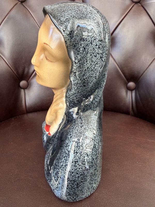 Glazed Porcelain Mother Mary / Madonna Germany Bust