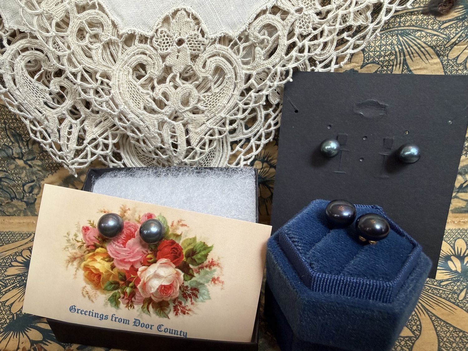 Tahitian Stud Pearl Earrings -3/8"