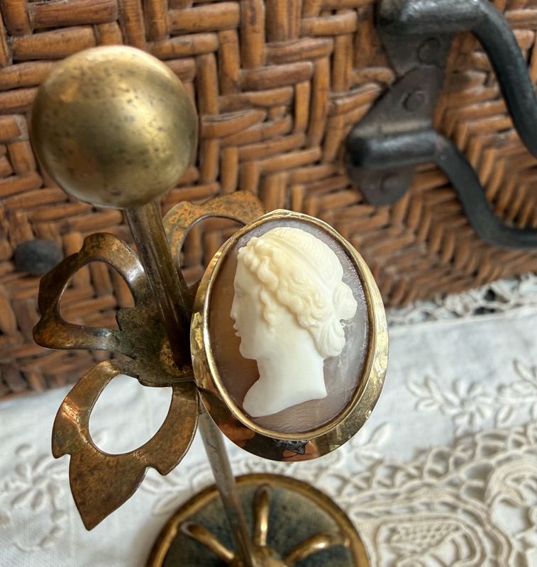 Victorian Carved Cameo Brooch with C-Clasp