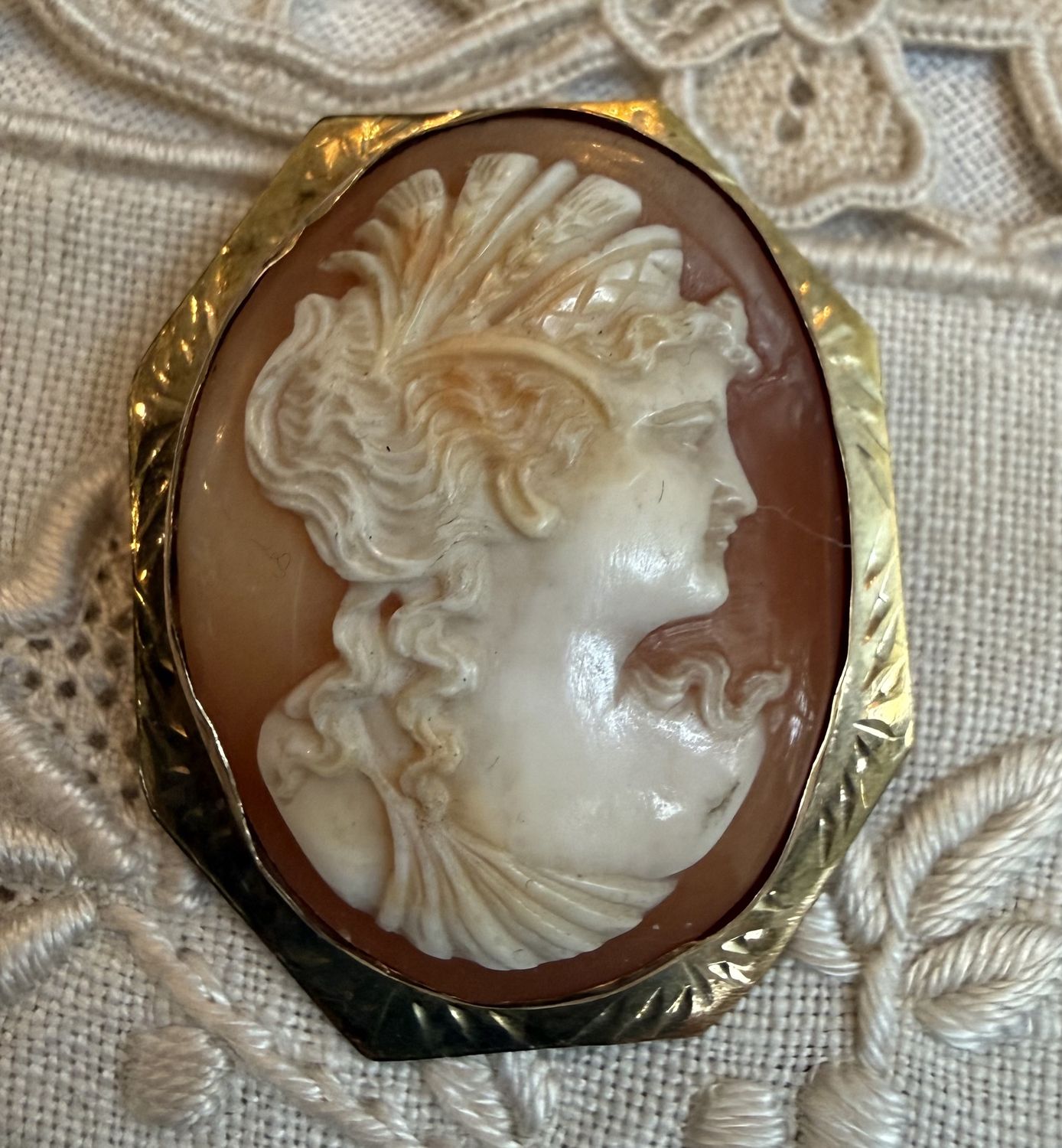 10Kt Antique Carved Shell Cameo