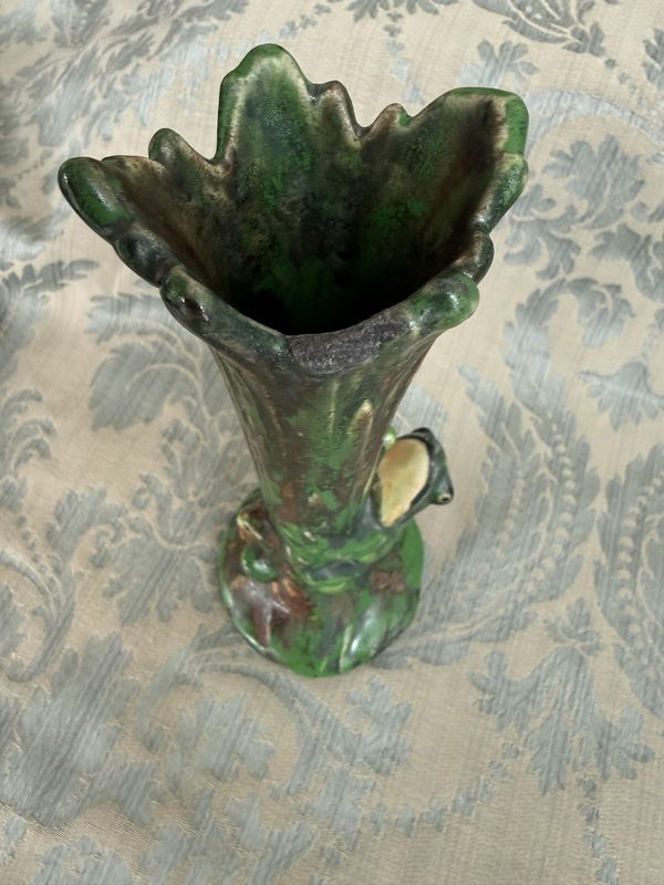 Weller Rare Pottery Coppertone Frog Vase