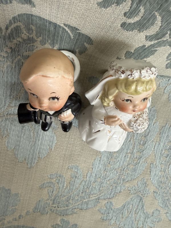 Bride and Groom Wedding Vintage Japan Porcelain Candle Hangers