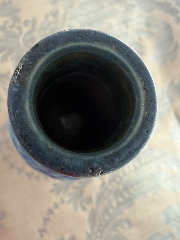 Liz Butler Door County Pottery Slumbering Fox Signed Oil Bottle