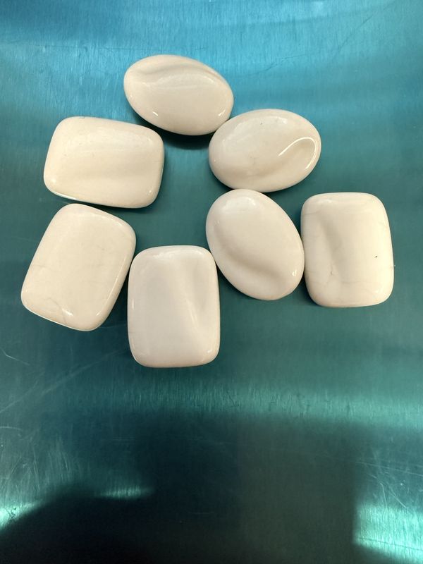 #11 Vintage Lucite White Pillow Statement Beads EACH 1.00