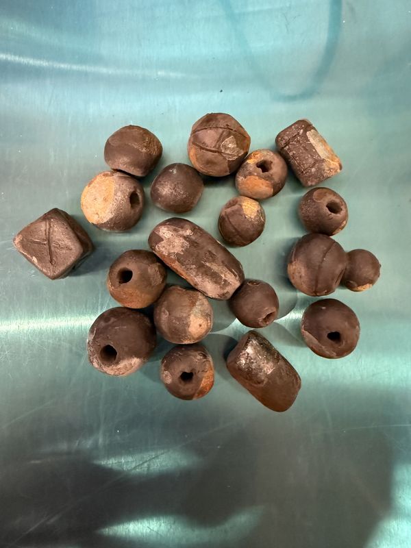 #15 Fired Pottery Beads Raku EACH 1.00