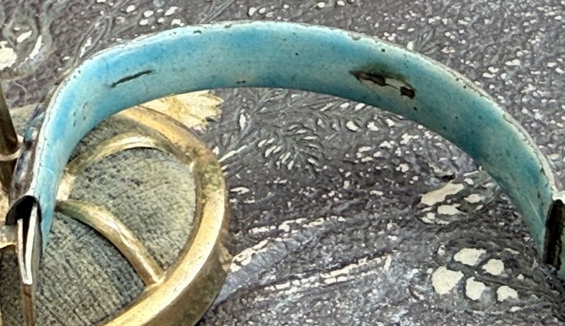 ONE Chinese Silver and Enamel Antique Clamp Bracelet Cloisonne