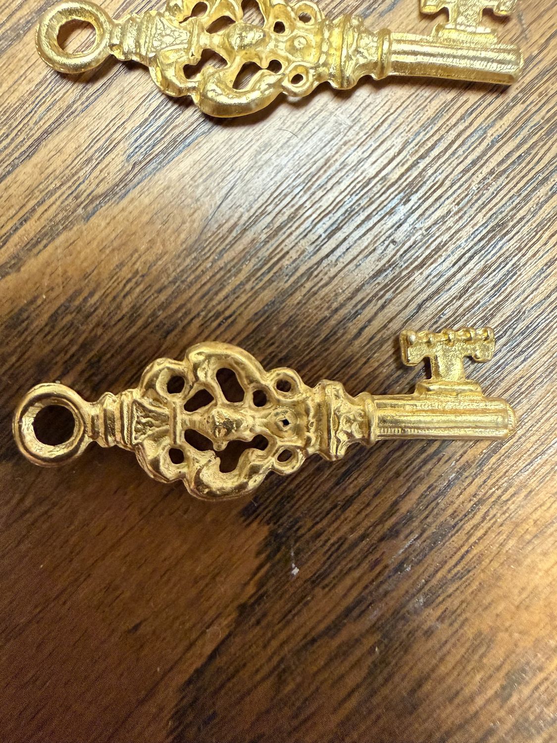 #21 Gold Tone Brass Key Charm EACH