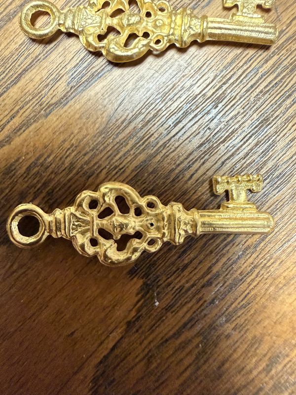 #21 Gold Tone Brass Key Charm EACH