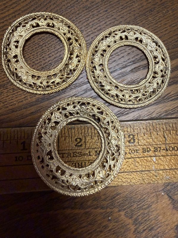 #24 Gold Tone Filigree Rings for Assemblage or Jewelry EACH 7.99