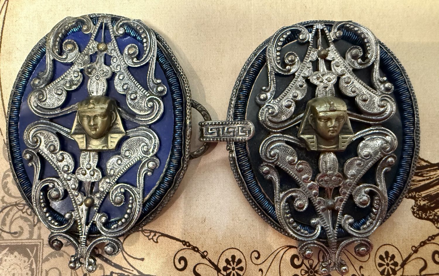 1890s Egyptomania Pharoah Belt Buckle