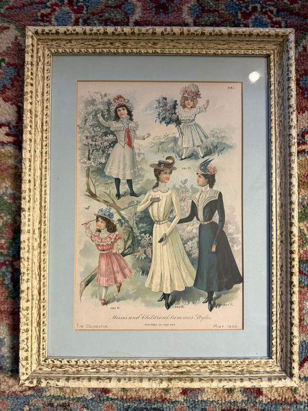 Framed Edwardian Fashion Plate May 1900 Patsels