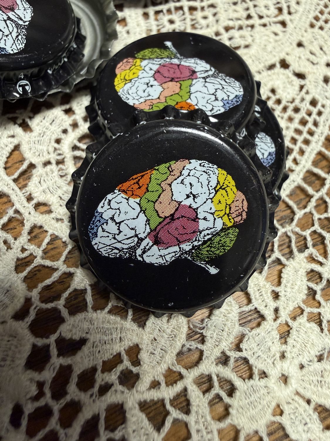 #29 Brain Bottle Caps-EACH