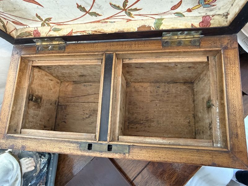 18th Century Tea Box-Georgian Regency Inlaid  Sarcophagus Form
