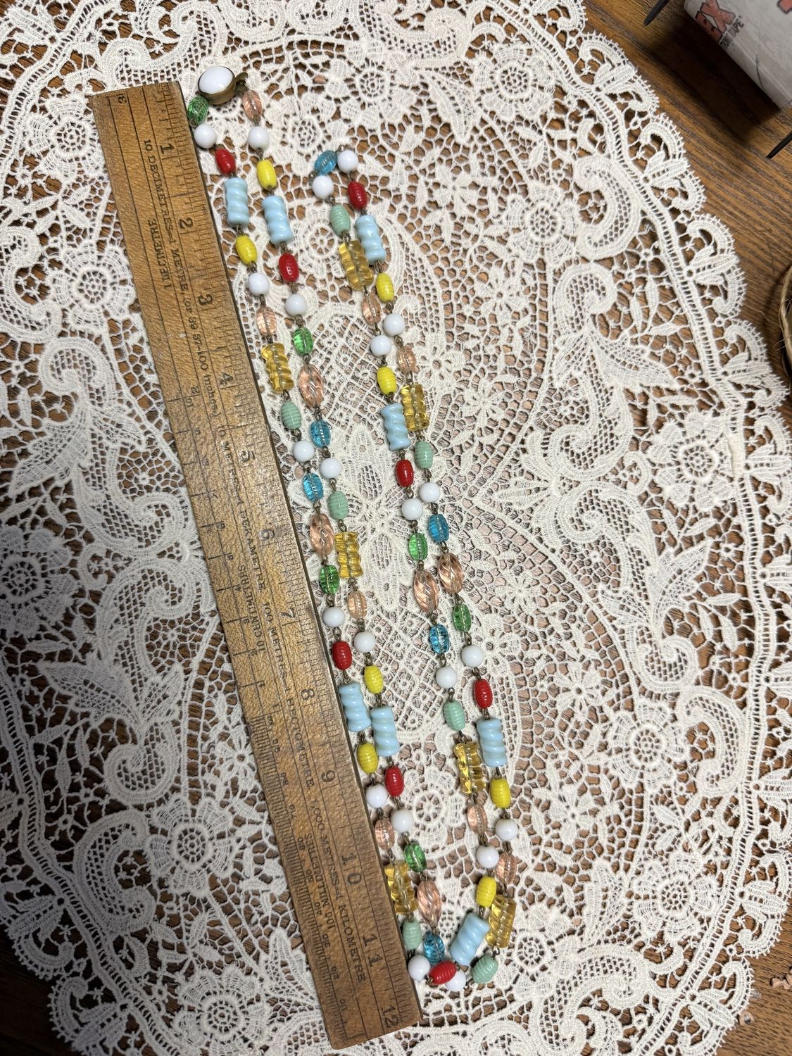 West Germany Vintage Glass Bead Fruit Salad Necklace