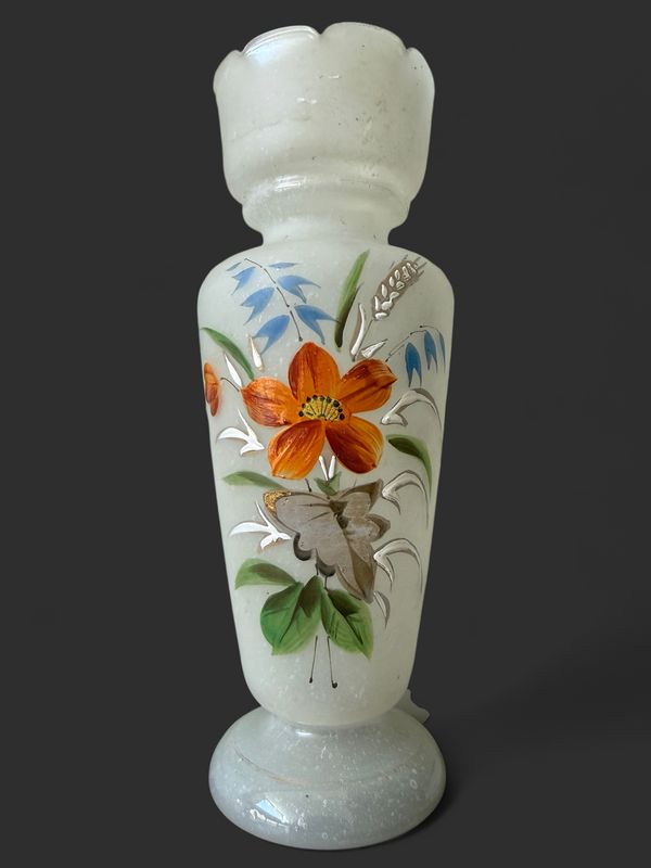 Victorian Bristol Enamel Painted Vases Small Choice