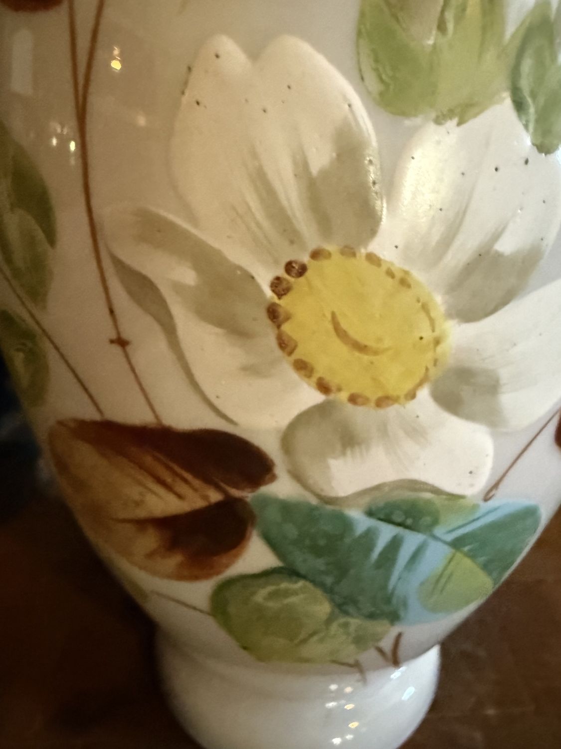 Large Victorian Bristol Glass Enamel Painted Vase