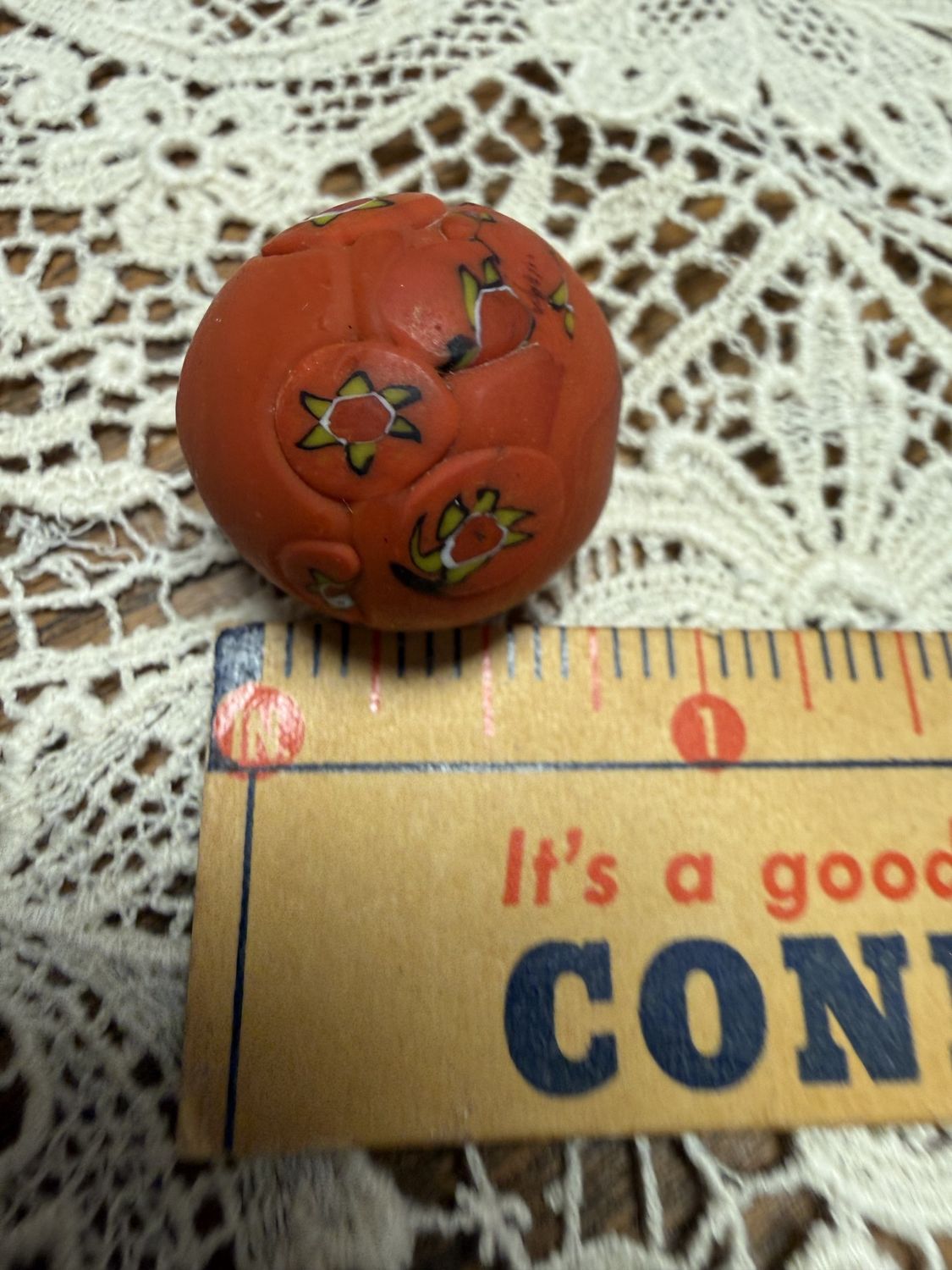 #35 Red Antique Focal Bead
