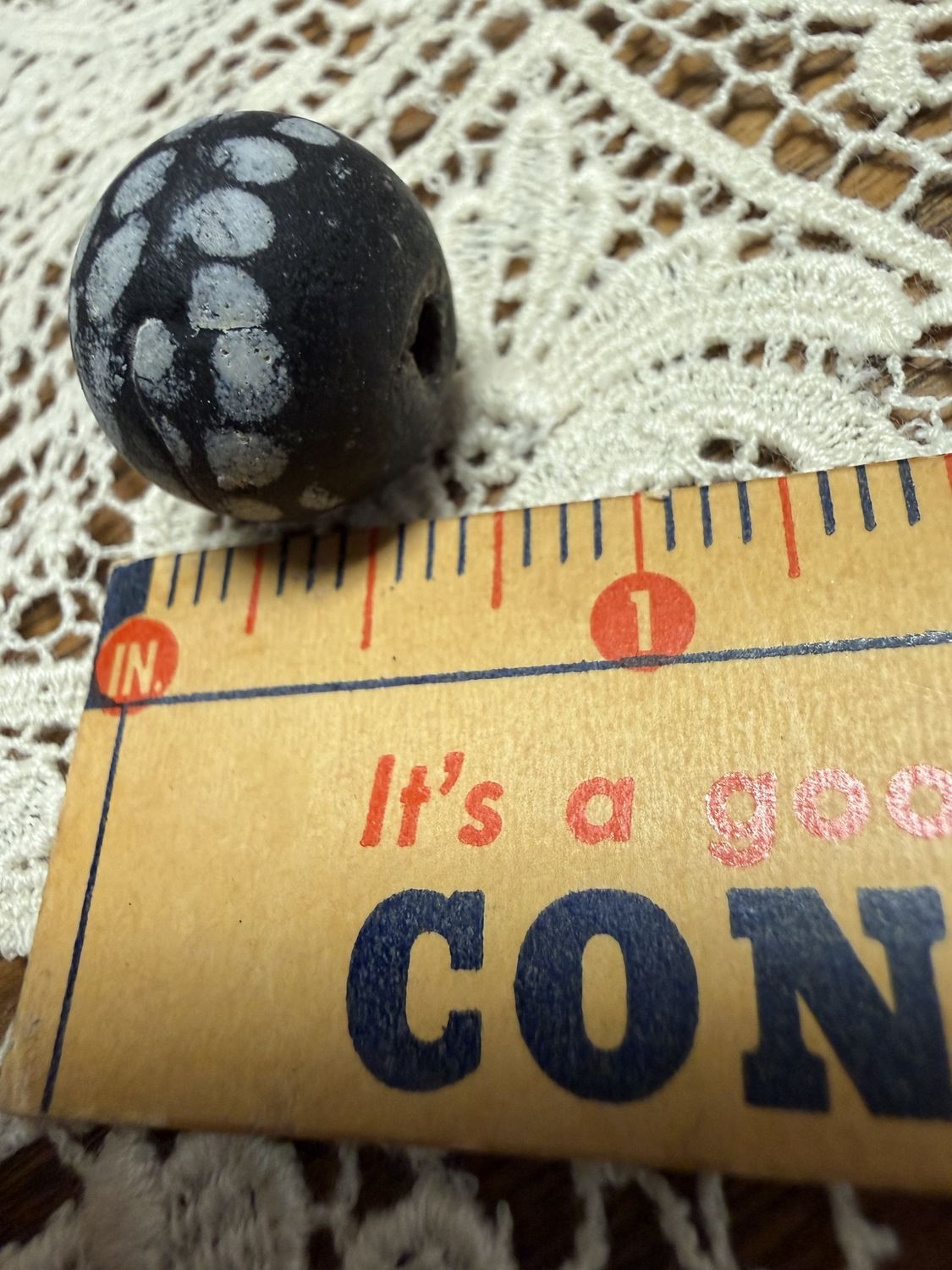 #44 Antique Focal Bead Polka dot