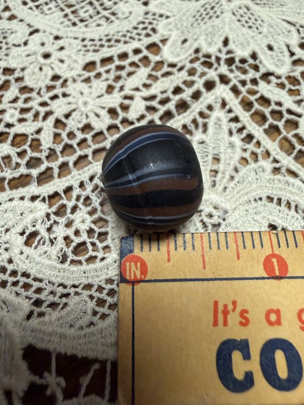 #51 Round Sphere Stripe Antique Focal Bead