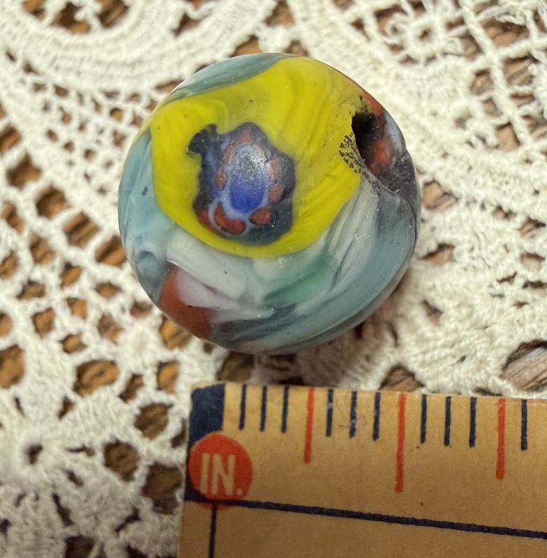 Antique End of Day Millefiori Glass Bead