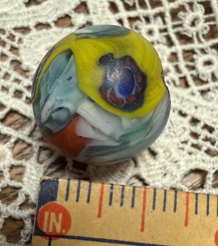 Antique End of Day Millefiori Glass Bead