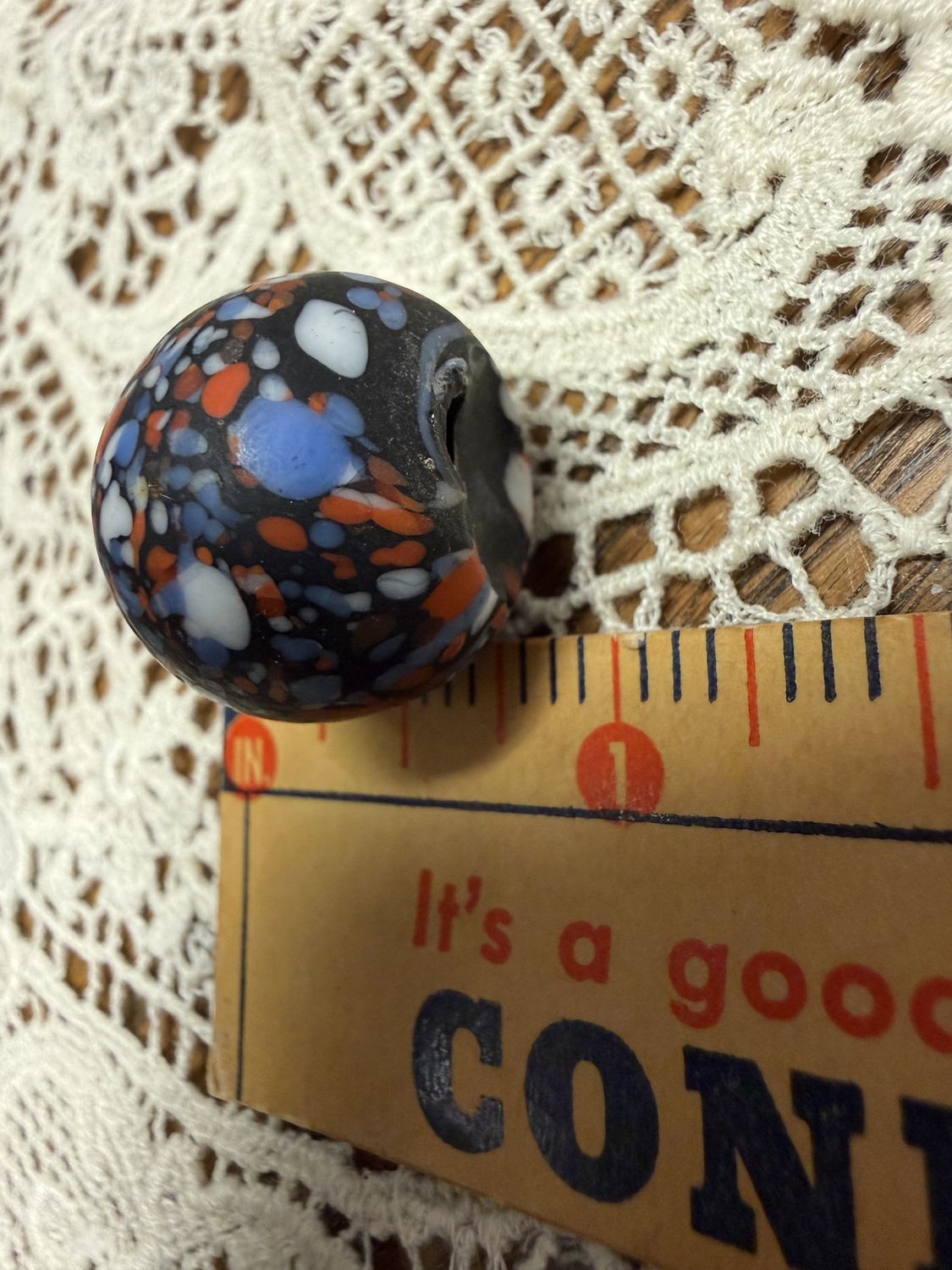 # Antique Focal Bead Black Field Speckled