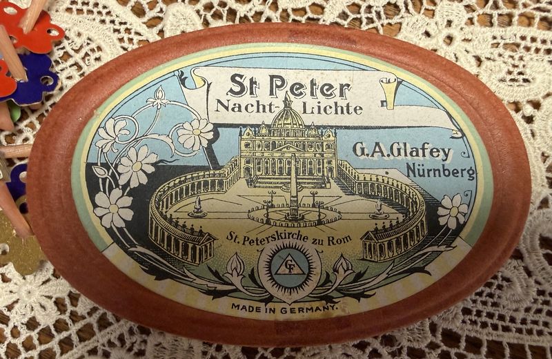 Antique 1908 St. Peter Nacht-Lichte (Night Lights) Nurnberg Made in Germany
