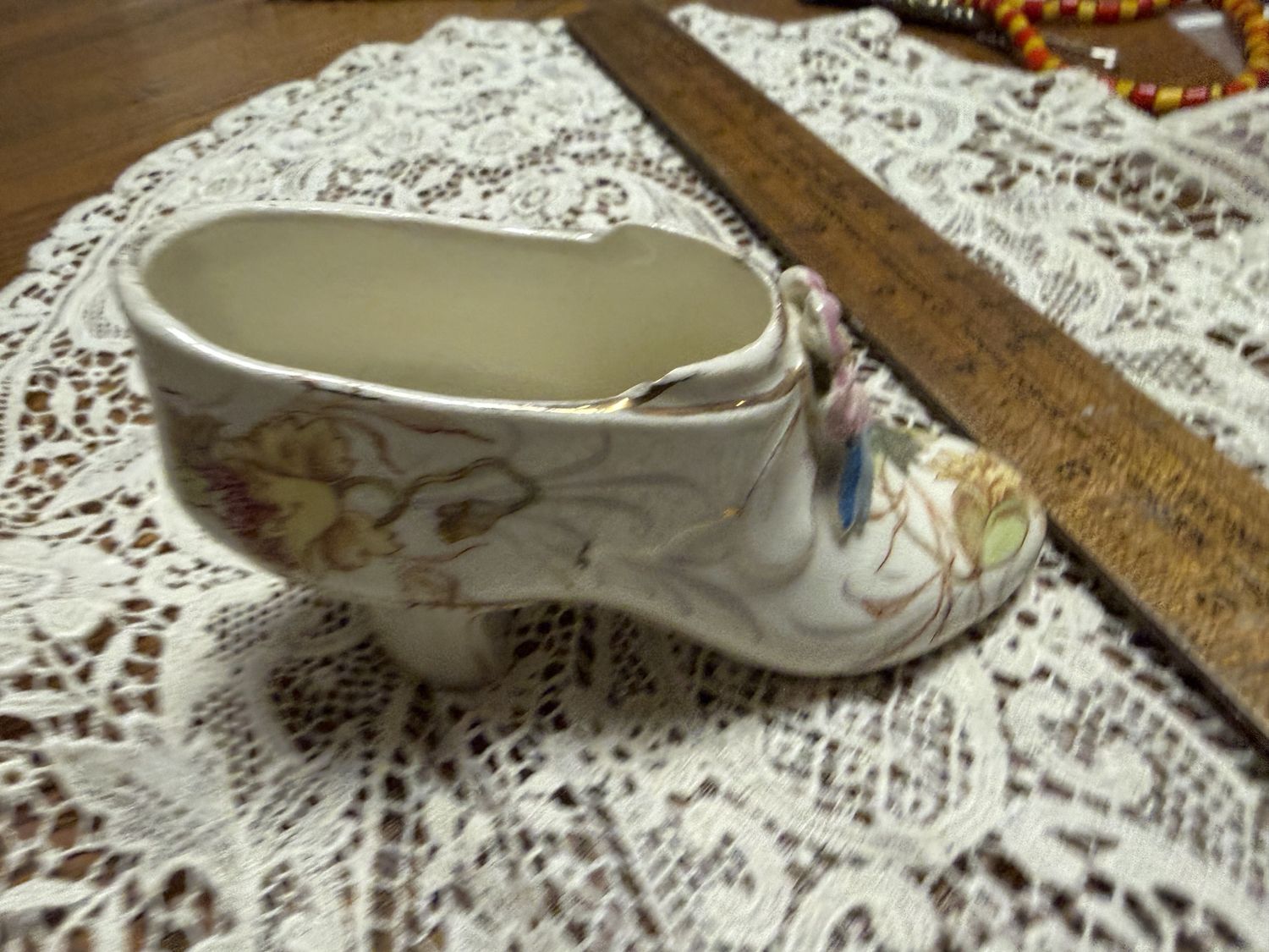 French Victorian Porcelain Shoe Depose