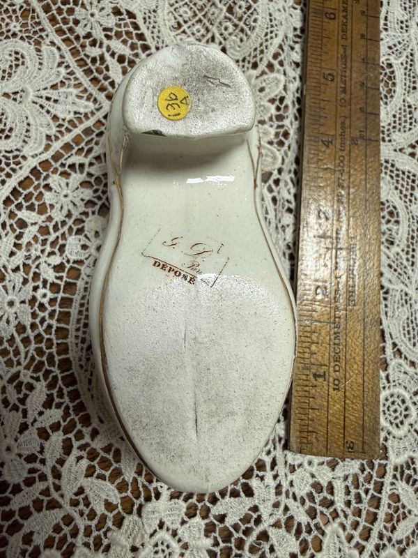 French Victorian Porcelain Shoe Depose