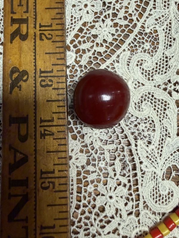 #61 Fabulous Statement Red Bakelite Bead