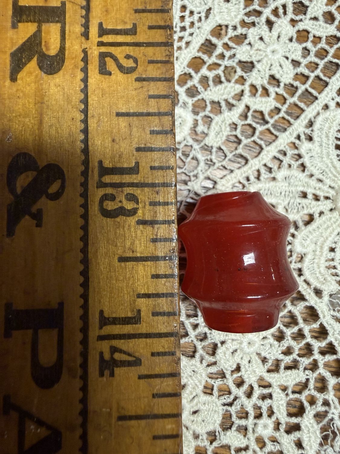 #62 Large Persimmon Glass Bead EACH