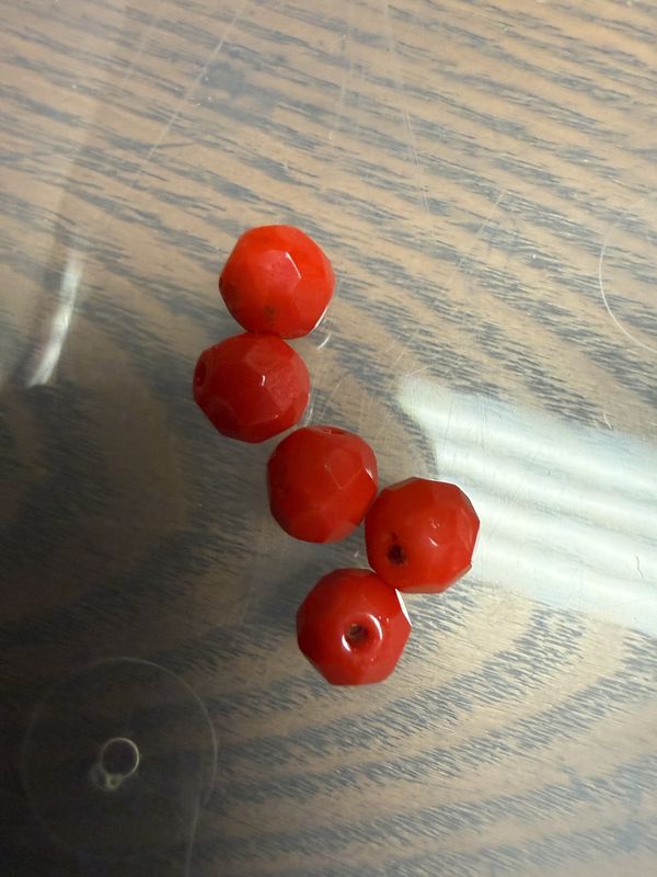 #65 Vibrant Vintage Red 6MM Glass Bead EACH