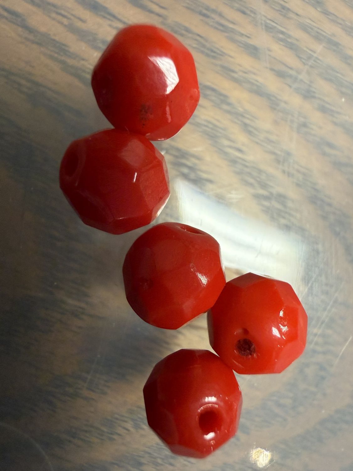 #65 Vibrant Vintage Red 6MM Glass Bead EACH