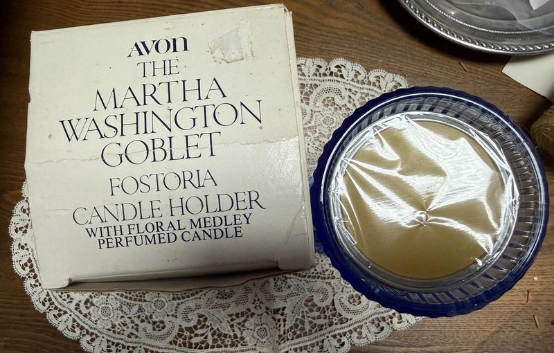 NOS Martha Washington Fostoria Glass Goblet with Candle