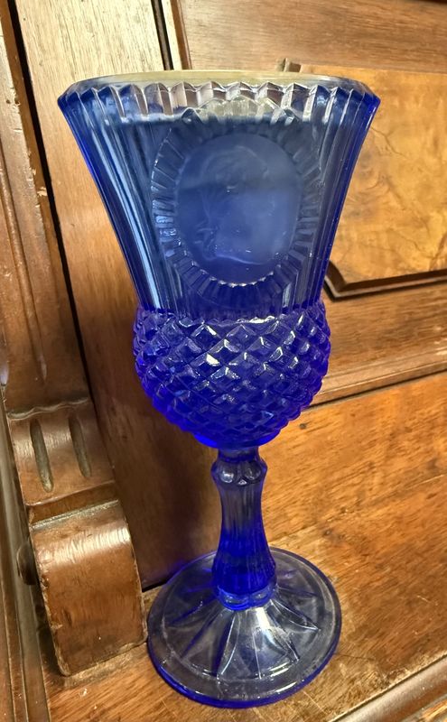 NOS George Washington Fostoria Glass Goblet with Candle