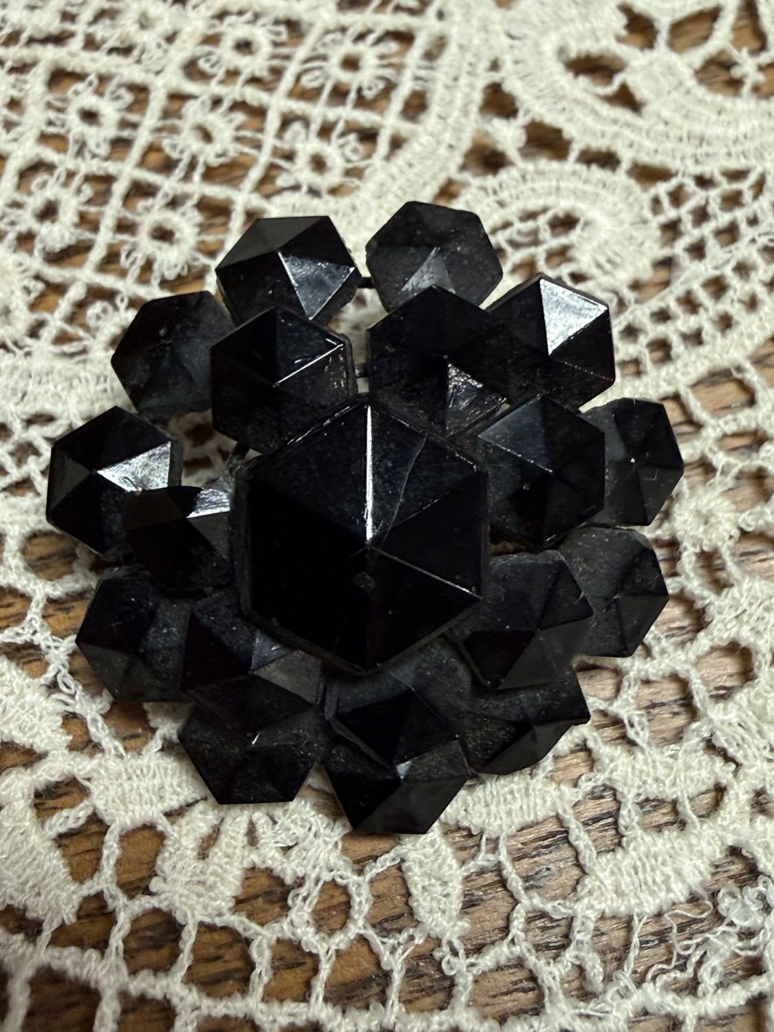 Victorian Jet Neckerchief  Slide