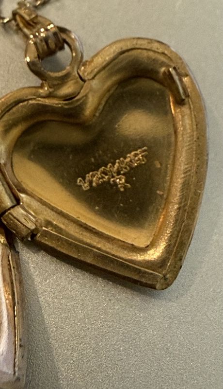 Gold Filled Mother of Pearl Cross Heart Locket on GF Chain