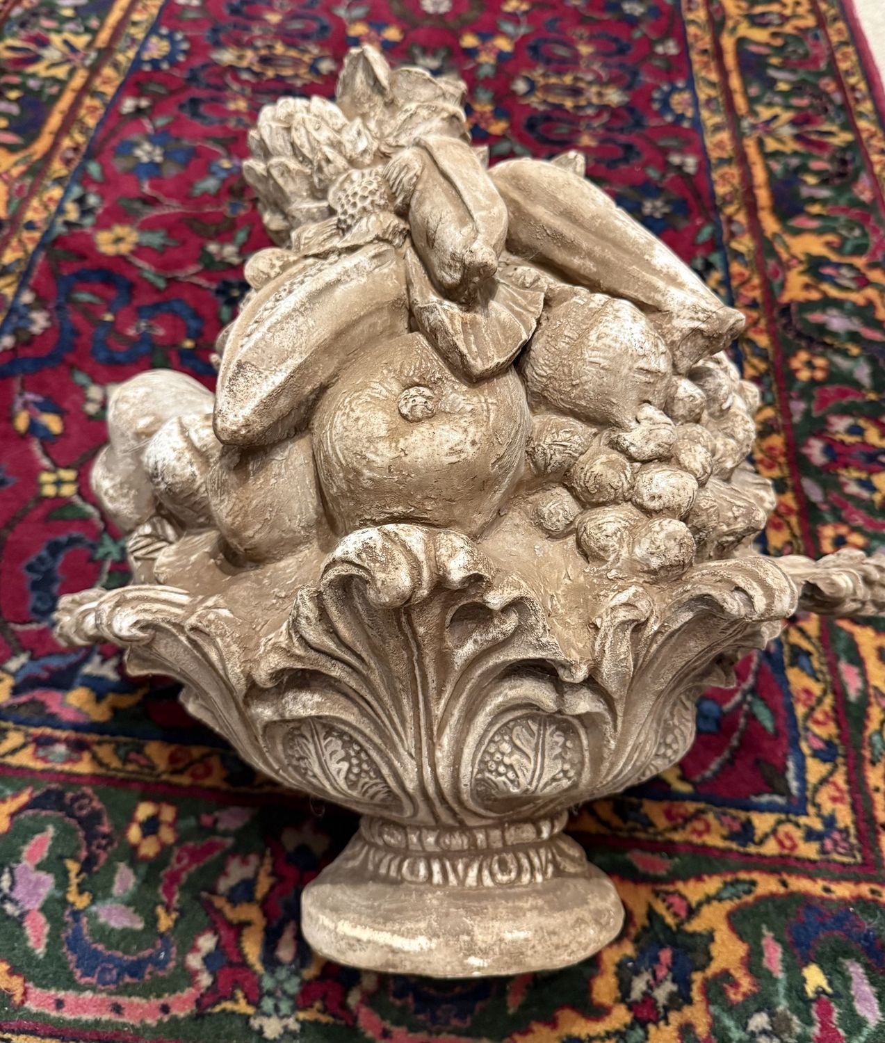Antique Large Ceramic Fruit Basket
