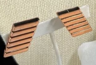 Renoir 1950s 3D Geometric Clip Earrings