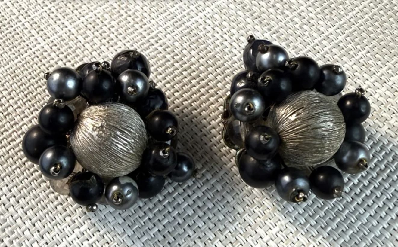 DeMarco Vintage Cluster Clip Earrings