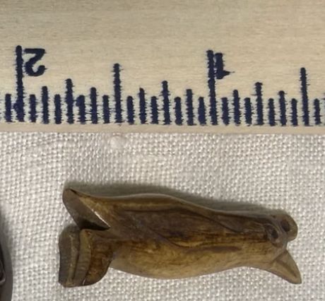 Small Antique Whale Tooth Penguin Charm