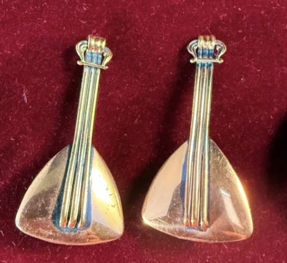 Mandolin Copper Renoir Clip Earrings