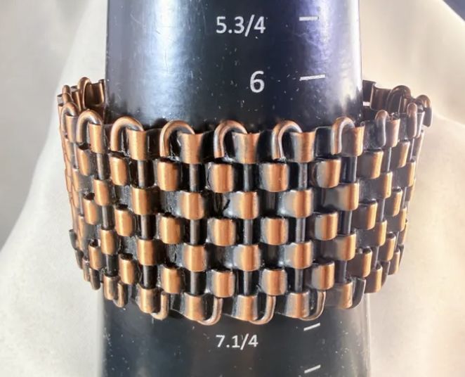 Woven Copper Bracelet Cuff 1950s