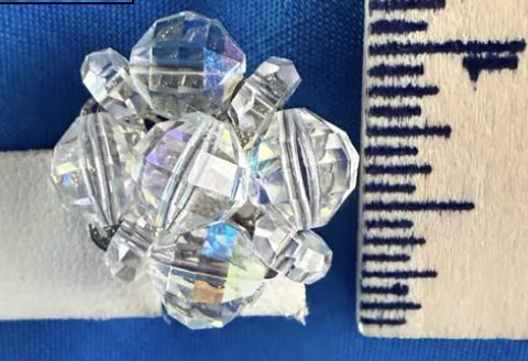 Laguna Crystal Cluster Bead Button Earring Clip On