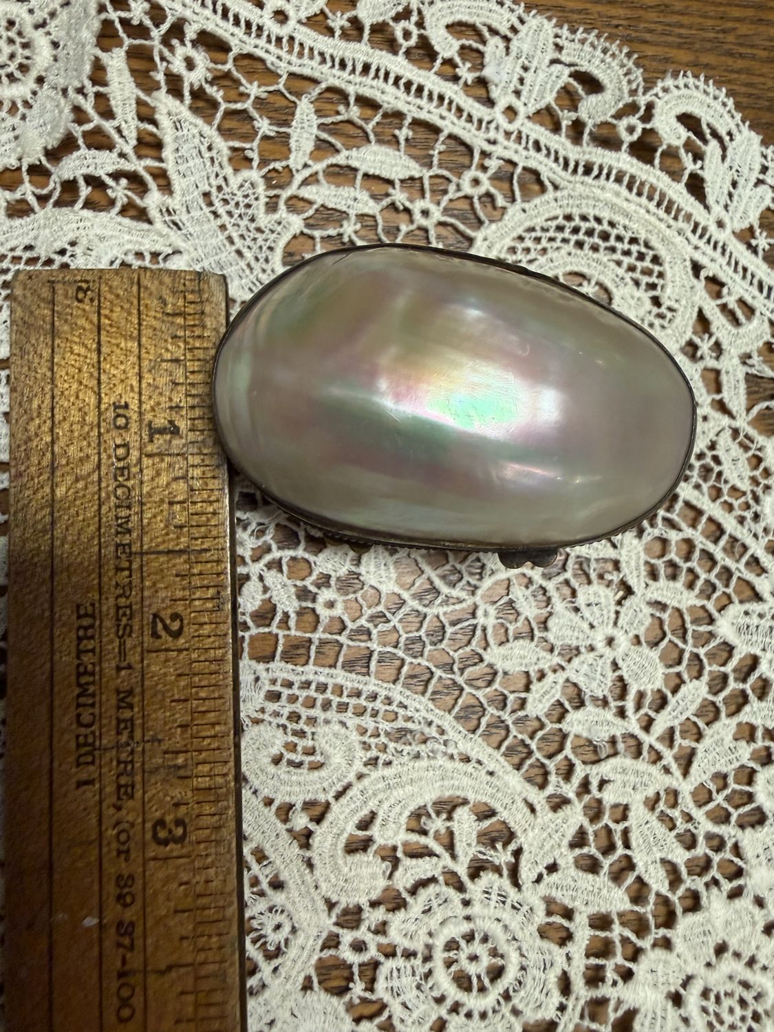 Mother of Pearl Hinged Trinket/Sewing Box