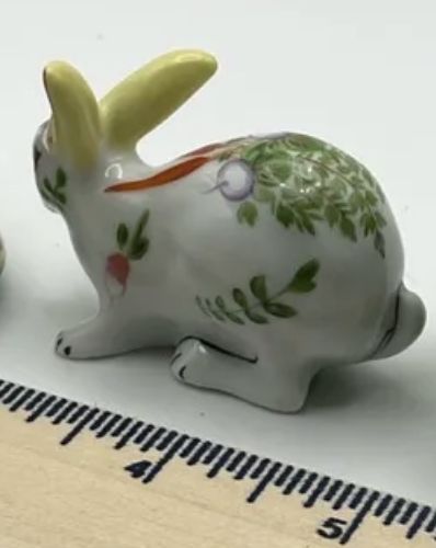 Limoges France Hand Painted Porcelain Rabbit Garden Vegetables